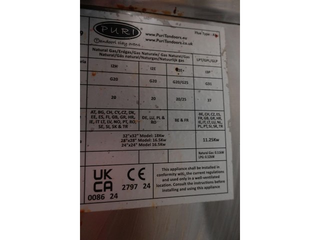 Verrijdbare inox gas-tandoori oven puri - afbeelding 8 van  8