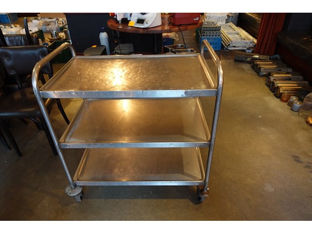 Verrijdbare inox kar - afbeelding 1 van  3