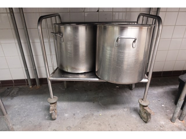 Verrijdbare inox kar - afbeelding 1 van  4