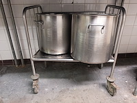 Verrijdbare inox kar - afbeelding 1 van  4