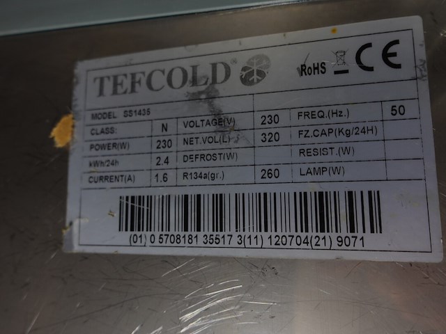 Verrijdbare inox koeltoog tefcold - afbeelding 6 van  6