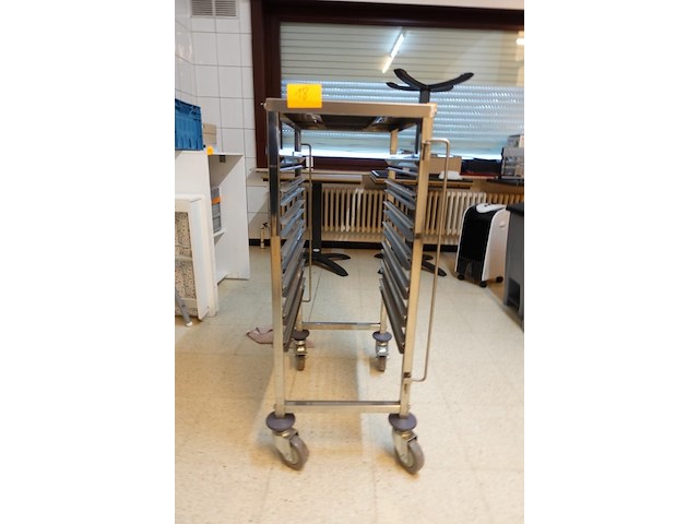 Verrijdbare inox regaalwagen - afbeelding 1 van  3