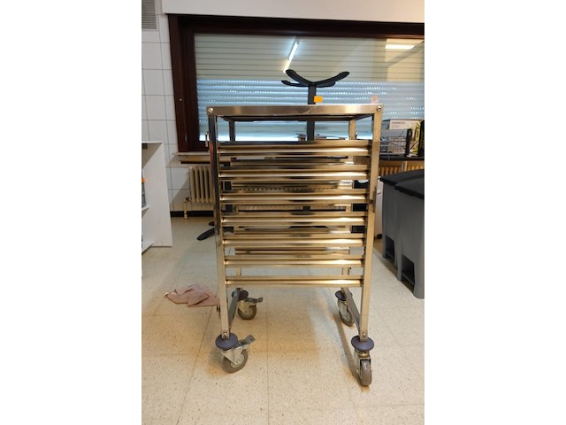 Verrijdbare inox regaalwagen - afbeelding 3 van  3