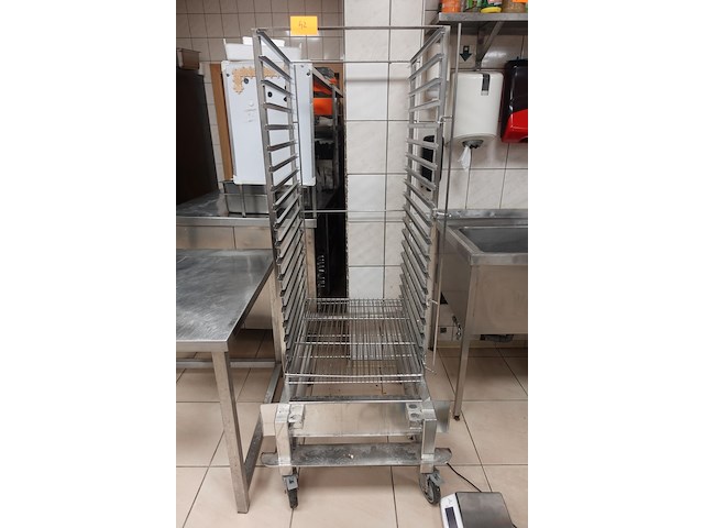 Verrijdbare inox regaalwagen - afbeelding 1 van  3