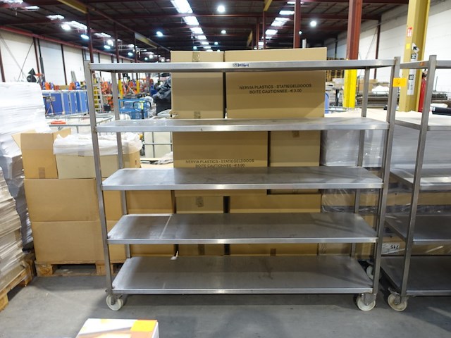 Verrijdbare inox rek - afbeelding 1 van  1