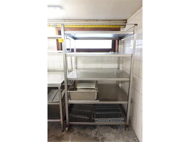 Verrijdbare inox rek - afbeelding 1 van  6