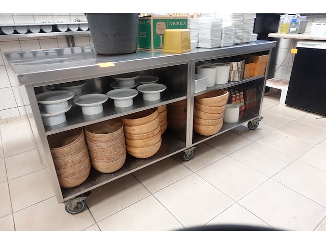 Verrijdbare inox werktafel - afbeelding 1 van  3