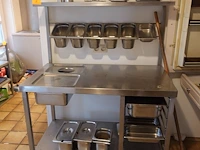Verrijdbare inox werktafel