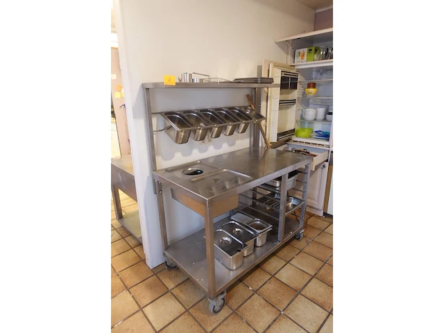 Verrijdbare inox werktafel - afbeelding 2 van  8