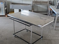 Verrijdbare inox werktafel