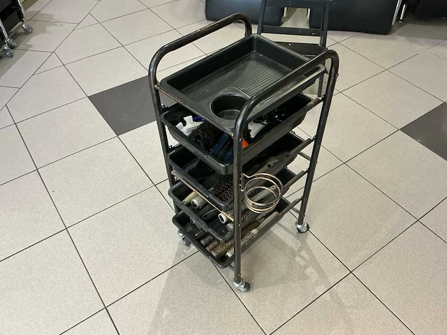 Verrijdbare kapperswerkwagen met 4 laden (2x) - afbeelding 3 van  4