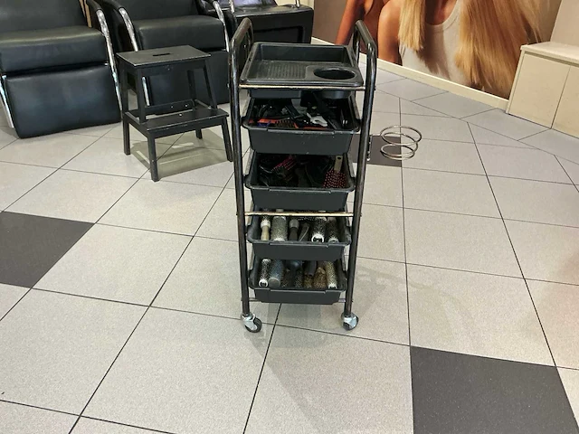 Verrijdbare kapperswerkwagen met 4 laden (2x) - afbeelding 4 van  4