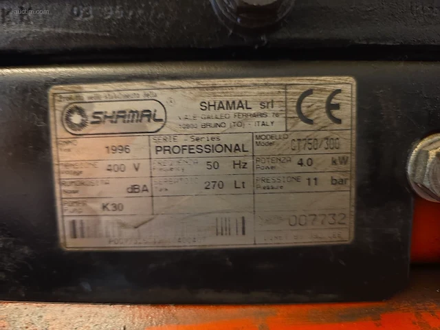 Verrijdbare lucht compressor shamal ct750/300 - afbeelding 3 van  3