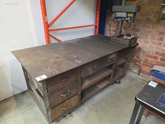 Verrijdbare metalen werkbank nn - afbeelding 1 van  5