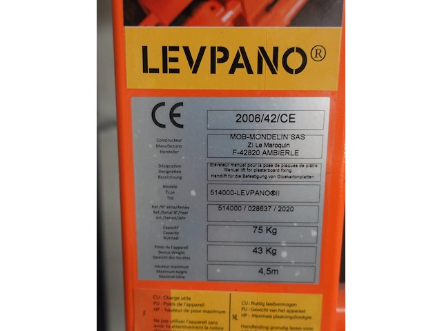 Verrijdbare platenlift levpano - afbeelding 5 van  5