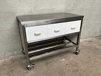 Verrijdbare rvs bakkerstafel - afbeelding 1 van  4