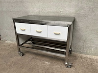Verrijdbare rvs bakkerstafel - afbeelding 3 van  4