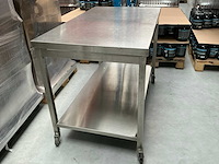 Verrijdbare rvs werktafel - afbeelding 2 van  3
