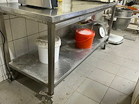 Verrijdbare rvs werktafel - afbeelding 2 van  2