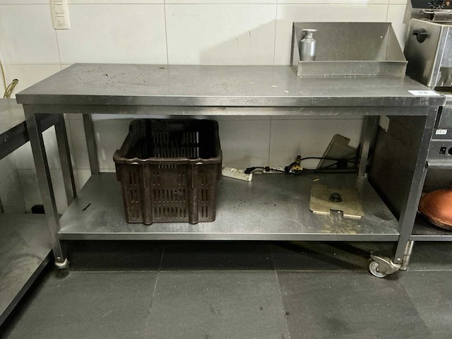 Verrijdbare rvs werktafel - afbeelding 1 van  2