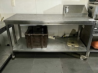 Verrijdbare rvs werktafel - afbeelding 1 van  2