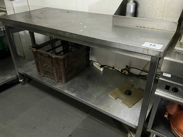 Verrijdbare rvs werktafel - afbeelding 2 van  2