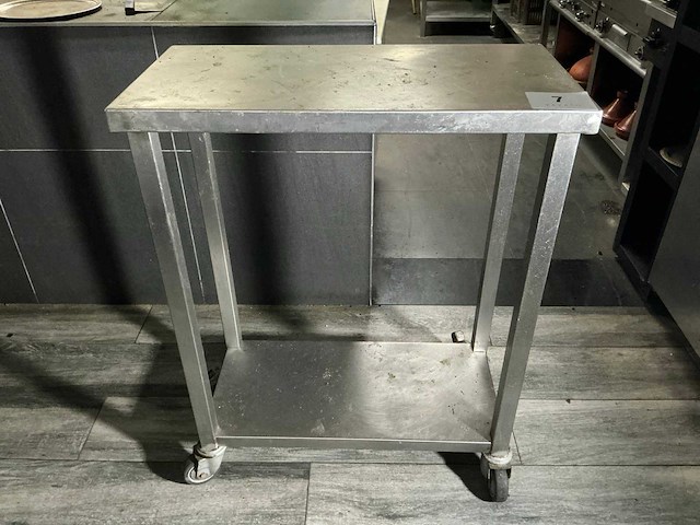 Verrijdbare rvs werktafel - afbeelding 1 van  1