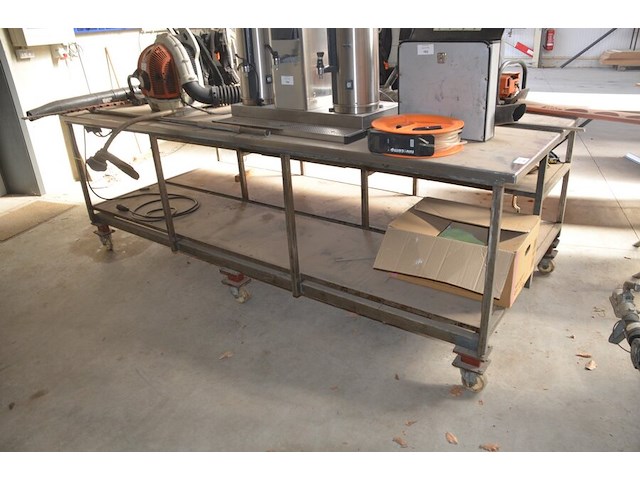 Verrijdbare tafels afm. 3,20m x 1,40m met inox blad - afbeelding 2 van  6