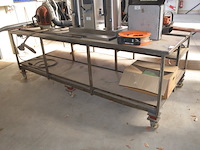 Verrijdbare tafels afm. 3,20m x 1,40m met inox blad - afbeelding 2 van  6