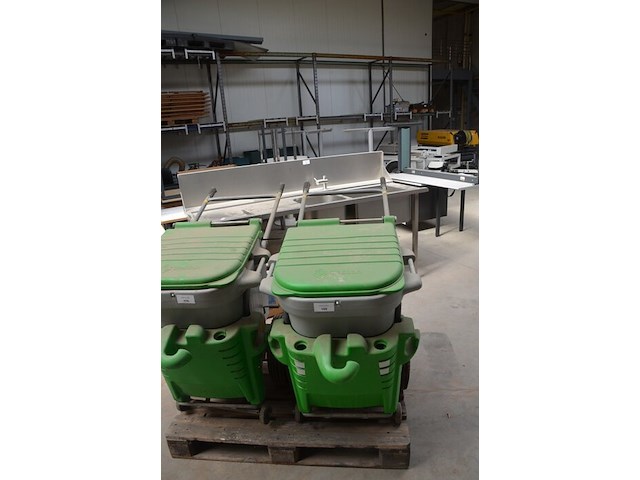 Verrijdbare vuilbak groen-grijs glasdon space-liner - afbeelding 1 van  6