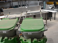 Verrijdbare vuilbak groen-grijs glasdon space-liner