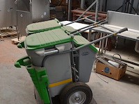 Verrijdbare vuilbak groen-grijs glasdon space-liner - afbeelding 2 van  6