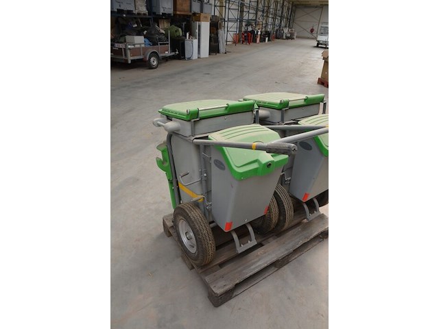 Verrijdbare vuilbak groen-grijs glasdon space-liner - afbeelding 4 van  6