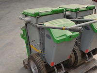 Verrijdbare vuilbak groen-grijs glasdon space-liner - afbeelding 4 van  6