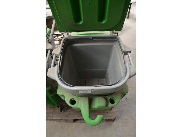 Verrijdbare vuilbak groen-grijs glasdon space-liner - afbeelding 6 van  6