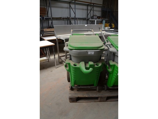 Verrijdbare vuilbak groen-grijs glasdon space-liner - afbeelding 1 van  8