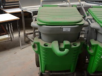 Verrijdbare vuilbak groen-grijs glasdon space-liner