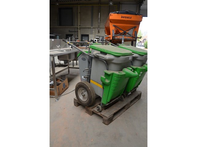 Verrijdbare vuilbak groen-grijs glasdon space-liner - afbeelding 2 van  8