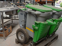 Verrijdbare vuilbak groen-grijs glasdon space-liner - afbeelding 2 van  8