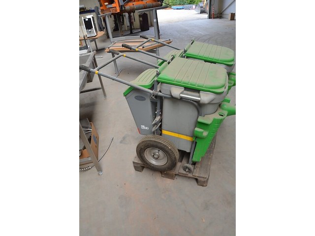 Verrijdbare vuilbak groen-grijs glasdon space-liner - afbeelding 3 van  8