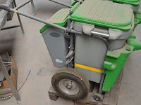 Verrijdbare vuilbak groen-grijs glasdon space-liner - afbeelding 3 van  8
