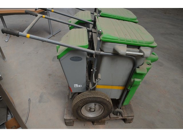 Verrijdbare vuilbak groen-grijs glasdon space-liner - afbeelding 4 van  8