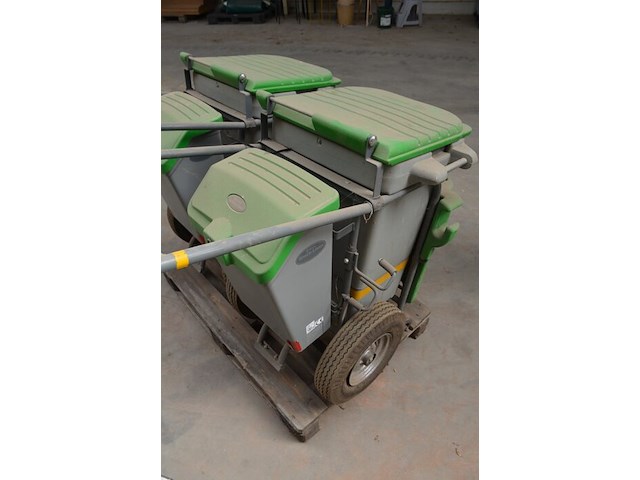 Verrijdbare vuilbak groen-grijs glasdon space-liner - afbeelding 7 van  8