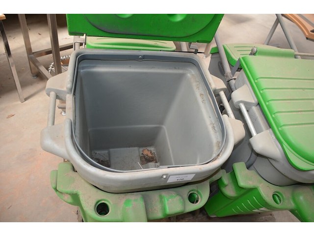 Verrijdbare vuilbak groen-grijs glasdon space-liner - afbeelding 8 van  8