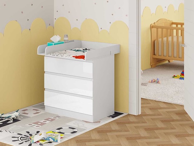 Verschoontafel + ladekast met 3 lades, baby-verschoonkastset - afbeelding 1 van  5