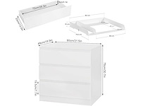 Verschoontafel + ladekast met 3 lades, baby-verschoonkastset - afbeelding 3 van  5