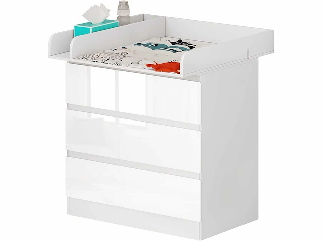 Verschoontafel + ladekast met 3 lades, baby-verschoonkastset - afbeelding 8 van  10