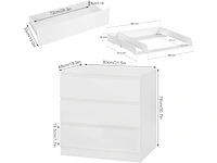 Verschoontafel + ladekast met 3 lades, baby-verschoonkastset - afbeelding 5 van  10