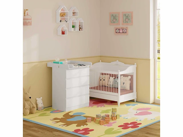 Verschoontafel, verschoonde ladekast met 4 lades, babyladekast + verschoontafel - afbeelding 1 van  9
