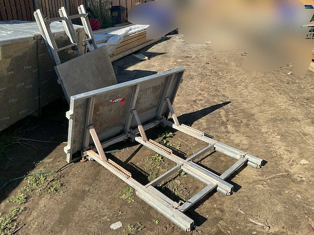 Verstelbaar daktransportframe met rollen voor dakwerken (2x) - afbeelding 3 van  6